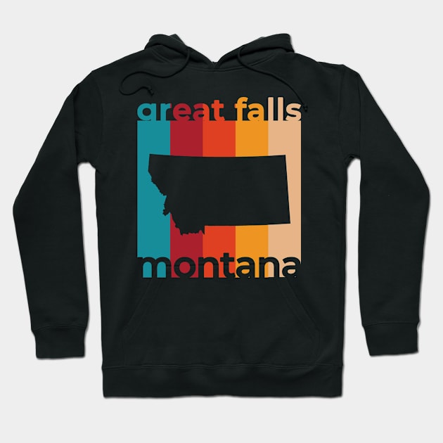 Great Falls Montana Retro Hoodie by easytees